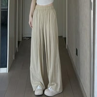 Wideleg pantalone za žene u obliku visokog struka Ležerne kuhinje Khaki L