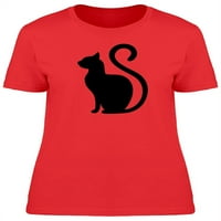 Sjedeći crnu majicu silueta majica žene -Image by Shutterstock, ženska velika