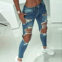 Kali_store Bell donje traperice za žene Ženske bljeskalice Jeans High Struk široki noga Baggy Jean za