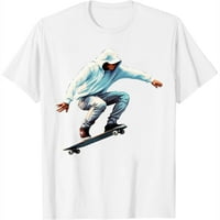 Cartoon Skate Cartoon Cool Skateboarder Poklon Umjetnost Moda Grafička majica kratkih rukava za žene,