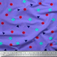 SOIMOI Rayon Crepe Trk za tkanine, Dot & Triangle Geometrijski dekor Tkaninski odštampano dvorište široko