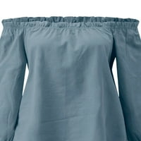 Beiwei Ženska majica Majica s punim rukavima, dugih rukava Tee Ležerne prilike dame dame tunika bluza