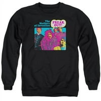 Trevco Zap103-AS- Frank Zappa & Freak Out Out Out Ould Crewneck Duks, Crna - mala