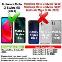 Vibecover tanak futrola kompatibilna za Motorola Moto G Stylus 5G, ukupna zaštitna zaštita Fle TPU,
