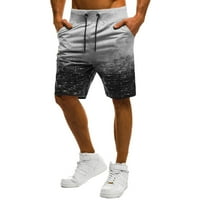 Aaiyomet muški kratke hlače muške posteljine casual classic fit inseam elastične strugove šarke sa crtežom, siva l