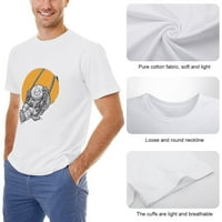 Happy lobanja astronaut Play u svemiru Muška grafička majica Vintage kratki rukav sportski tee bijeli