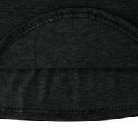 Žene ljetne vrhove kratki rukav čvrsta blusa casual ženska majica okrugli izrez crni 3xl