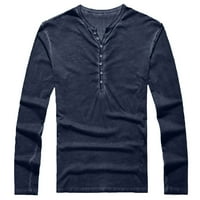 Modni brendovi muškarci majice casual dugi rukav čvrsti pulover Novi dolasci Henley opušteni fit pulover