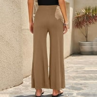 Hlače za žene Dressy Casual Elastic Elastic Elastična struka T Loase Solid Colore Laice pantalone