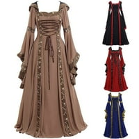 Plus size Srednjovjekovna haljina za žene Renesanse kostim Halloween Party Ball haljine Flare rukave