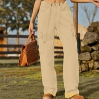 Teretne pantalone Women plus veličina Casua elastične struke džepne pantalone za žene na kliringu Y2K