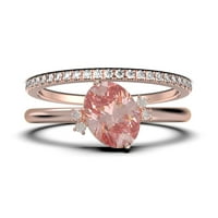 Zasljepljujući minimalistički 2. karat ovalni morgatit i dijamantski morgatitni prsten, vjenčani prsten,