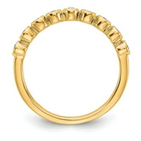 Čvrsta 14K žuta zlatna dijamantna prstena veličine 6