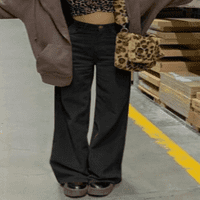Nokiwiqis ženske ležerne hlače široke noge, učvršćene labave pantalone sa visokim strukom