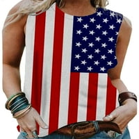 Bomotoo dame Vest American Flag Print Cisterna Top rukavica bez rukava Boemian Pulover Dailyer Ljetni