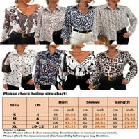 Niuer Dame Graphics Ispis bluza vrhovi modni džepni dugi rukav majica s dugim rukavima s majicom poslovne