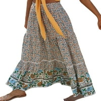 HAITE Ljetne elastične struke ruffle suknje Ležerne suže za velike struk retro a-line Swing suknja
