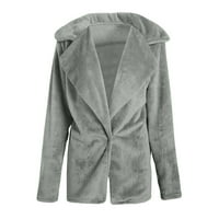 IOPQO FLEECE jakna Ženski kaputi Ženski kaput zadebljani kardigan čvrsta boja zimska dvostruka fleine