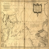 24 X36 Galerija poster, Mapa Sjevernoatlantskog okeana na Francuskom
