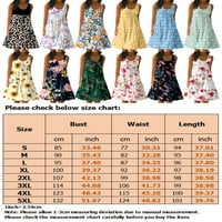 Paille Žene Ljeto Sundess Tunic Midi haljine Cvjetni print Dress Color Block Boho Q-3WDSDA37- 2XL