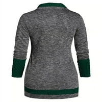 Zodanni Žene Jumper vrhovi poklopci dugih rukava s dugim rukavima, koznim pletenim džemperi rade zeleni