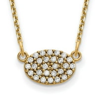 14k žuto zlato Real Diamond Cluster Ovalna ogrlica