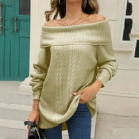 Akiigool Plus Dukseri za žene Ženske lagane tanke zimske pulover džemper jesen dugi rukav za košulje