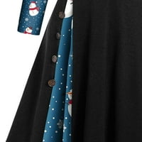 Haljine za žene Ženske jesenske haljine Vintage Božićne snježne pahulje ispisalo je liniju Swing haljina