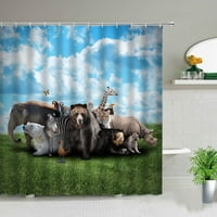 Afrički leopard 3D dizajn ispis zastava tuša postavljen divlji životinjski slon kupaonica kupatilo dekor