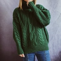 Absuyy dukseri za žensko čišćenje pletena pulover Turtleneck modni duks dugih rukava tipka vrhunske