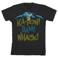Batman Ka-Pow Bam Whack Boy's Crna majica-S