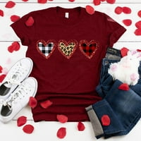 Popust Valentinovo košulje za žene Ženske klasične bluze kratki rukav majica Leopard plairani srčani