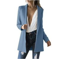 Bezolor Womens Trendy Fall Blazer Jakne Ležerne prilike s dugim rukavima Otvoreno poslovno odijelo Slim
