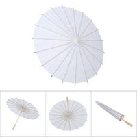 Bijeli kišobran, ukras za zabavu Bijeli kišobran od papira, zabavni ukrasni kišobran osjetljiv bijeli