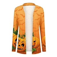 Yubatuo Womens Halloween Cardigan s dugim rukavima otvorena prednja mekana jakna od drapera plus veličine