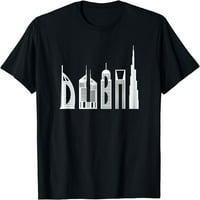 Dubai majica skyline suvenir Poznate zgrade tipografije