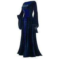 Maxi haljina za žene modna ženska duga haljina vintage dugih rukava duljina drevna elegantna vilena