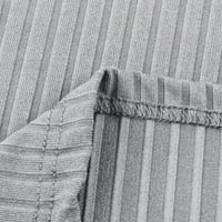 Bluze Čvrsti dugi rukav za slobodno vrijeme scoop vrat ljeto za žene siva 2xl