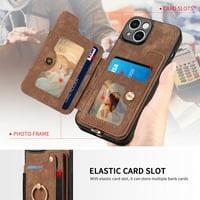 Novčanik za novčanik za iPhone 14, držač zvona Kickstand Retro Premium kožna držač za kreditne kartice