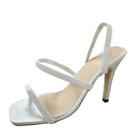 Ljetne sandale Velike veličine Modne visoke tanke pete Ležerne prilike, pune cipele u boji za žene bijele