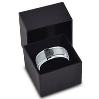 Tungsten Sigurnosni otisak prstiju prsten za prsten za prsten za muškarce za žene Udobnost fit sive