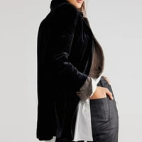 Baršunasta jakna za žene casual s dugim rukavima otvorenim prednjim kardiganom narezive labavi dvostruki