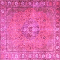 Ahgly Company Zatvoreni kvadrat Perzijske ružičaste tradicionalne prostirke područja, 4 'kvadrat