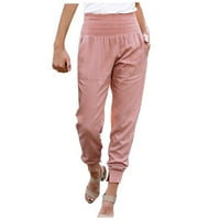 Ženske baggy duksevi modni casual High struine pantalone za prorezanje džep pune boje duljine hlače