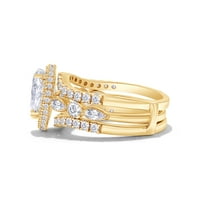 Carat laboratorija stvorila Moissanite Diamond Wedding Bridal BAND prsten za angažman prsten za žene