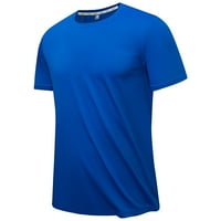 Muške majice Čvrsta boja okrugli vrat kratki rukav elastična brzo-suha sportska majica