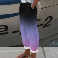 Žene Ljetna moda Žene Ljeto Ležerne prilike za ispis Udobne labave džepove Hlače Ženske ljetne hlače