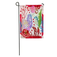 Proljetne boje Svileni šal cvjetajući makne i hijacintre apstraktna uzorka vrtna zastava ukrasna zastava