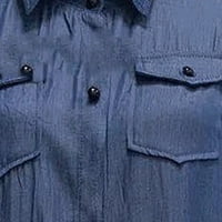 Plesneemangoos casual traper majica haljina dolje niz džepove Maxi Jean haljina Nashville Outfits Cowgirl