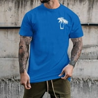 Zuwimk muns majice za vježbanje, muški kratki rukav Crk iz vrata PIMA pamučna majica Plava, XL